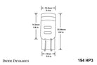 Diode Dynamics 194 LED Bulb HP3 LED - Red Short (Single)