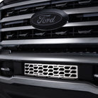 Putco 23-24 Ford F250/F350 Super Duty Hex Shield Design Bumper Grille Inserts - Polished SS