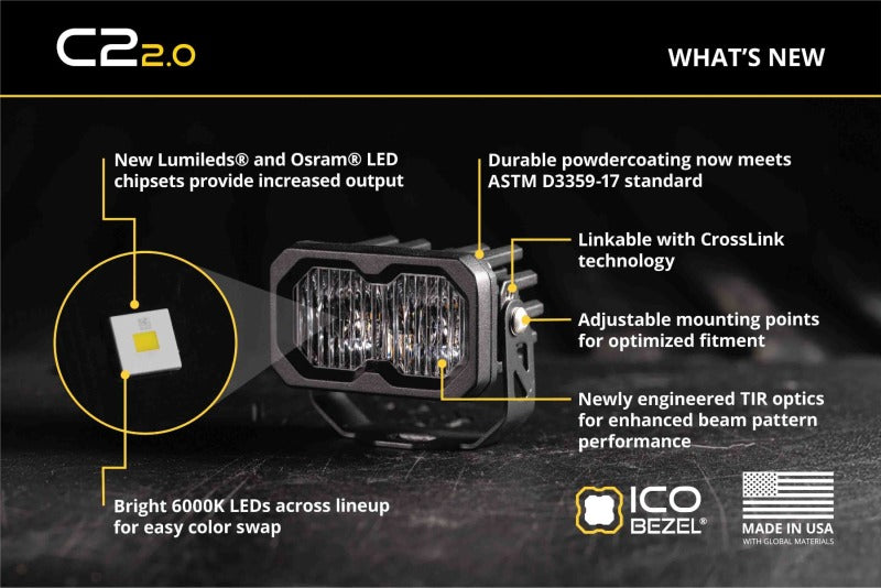 Diode Dynamics C2 2.0 Max Yellow Driving Standard ABL (Pair)