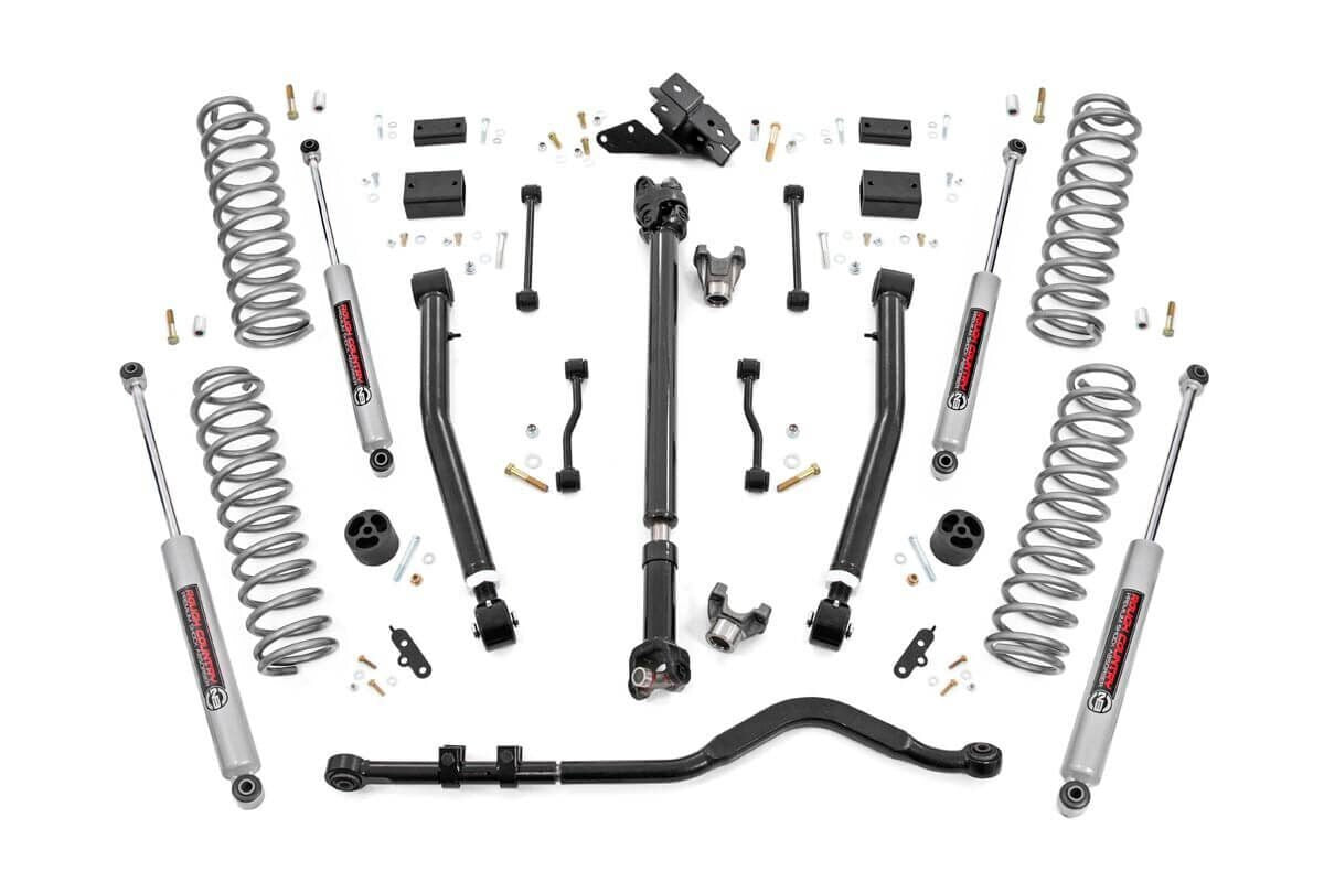 Rough Country  3.5 Inch Lift Kit | Adj Lower | FR D/S | Jeep Wrangler JL 4WD (2018-2023)