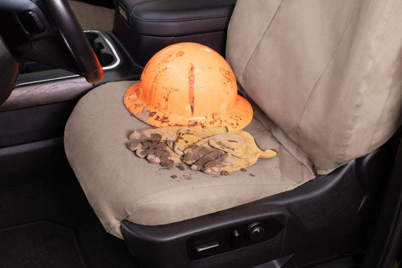 Covercraft 21-24 Ford Bronco Polycotton SeatSaver Custom Front Row Seat Covers - Taupe