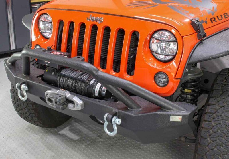 Fishbone Offroad 07-18 Jeep Wrangler JK Full Width Front Winch Bumper - Black Powdercoat