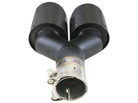 aFe Takeda 2.5in 304 Stainless Steel Clamp-on Exhaust Tip Driver side 2.5in Inlet 4in Dual-Carbon