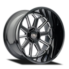 Cali Off-Road 9117 Auburn 22x12 / 8x165.1 BP / -51mm Offset / 125.2mm Hub Gloss Black Milled Wheel
