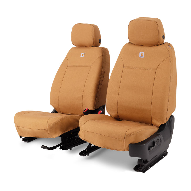 Covercraft 22-24 Chevrolet Silverado Carhartt PrecisionFit Custom Front Row Seat Covers - Brown