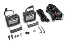Go Rhino Xplor Bright Series Rectangle LED Flood Light Kit (Surface/Thread Std Mnt) 4x3 - Blk (Pair)