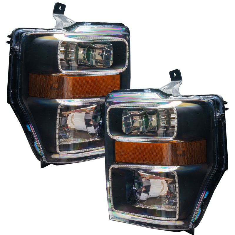 Oracle 08-10 Ford F250/350 LED HL - Black - ColorSHIFT w/o Controller