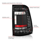 ANZO 19-24 RAM 1500 (Factory Halogen Models) Full LED Tail Lights SeqSig Black - Pair