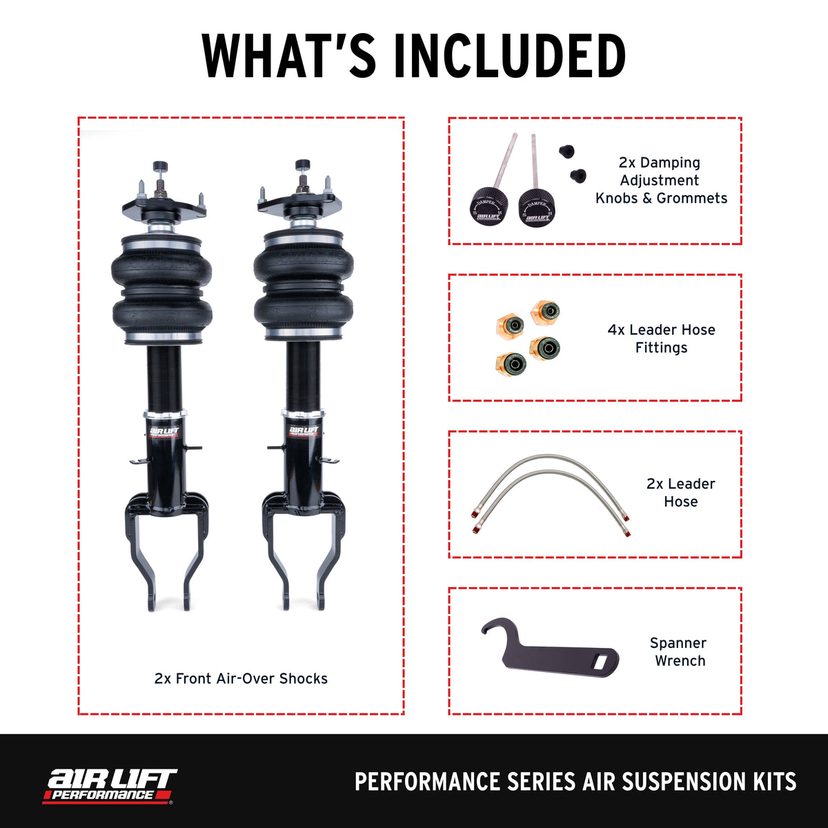 Air Lift Performance 09-24 Nissan GT-R Front Air Suspension Kit