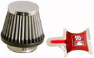 K&N Universal Chrome Filter - Round Tapered - 3in Base OD x 2in Top OD x 2.375in H