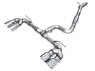 AWE Tuning MK8 Volkswagen Golf R 3in Track Edition Quad Exhaust - Chrome Silver Tips