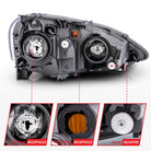 ANZO 2002-2004 Acura RSX Crystal Headlights Black