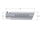 MBRP Universal 5in OD Angled Rolled End 4in Inlet 18in Length T304 Exhaust Tip