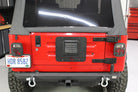 Fishbone Offroad 97-06 Jeep Wrangler TJ Tailgate Plate - Black Textured Powdercoat Aluminum