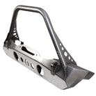 Artec Industries Jeep JK Bare Steel Nighthawk Mid-Tube Stinger Front Bumper w/ Alum Skid Bare Steel