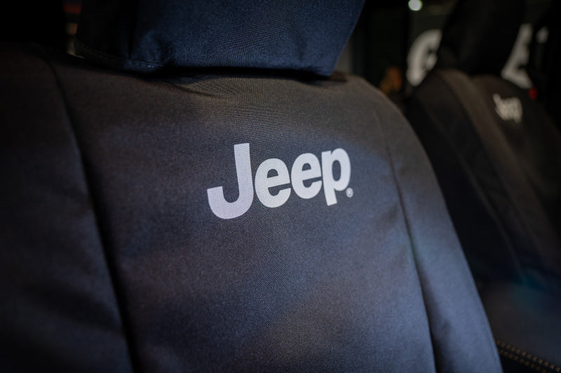 Covercraft 18-24 Jeep Wrangler JL Hybrid 4Xe 2-Row Endura Jeep Logo SeatSaver 2nd Row Seat Covers