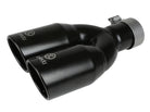 aFe Takeda 304 Stainless Steel Clamp-on Exhaust Tip Black 2-1/2ininlet x 3-1/2in Outlet X 12in L