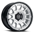 ICON Alloys Rancho 20x9 / 6x5.5 / 0mm / 5in BS Silver Machined w/ Gloss Black Lip Wheel