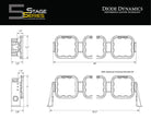 Diode Dynamics SS5 Pro Universal CrossLink 7-Pod Lightbar - Yellow Driving