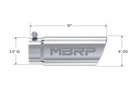 MBRP Universal Tip 4in O.D. Angled Rolled End 3 inlet 10 length