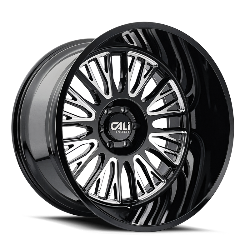 Cali Off-Road 9116 Vertex 20x10 / 6x135 BP / -25mm Offset / 87.1mm Hub Gloss Black Milled Wheel