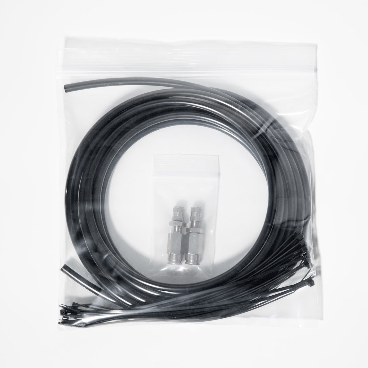 LogiQ Replacement Manual Inflation Kit (16 Foot of 1/4 Inch air line, Qty 2 schrader inflation valves, Qty 16 zip ties)