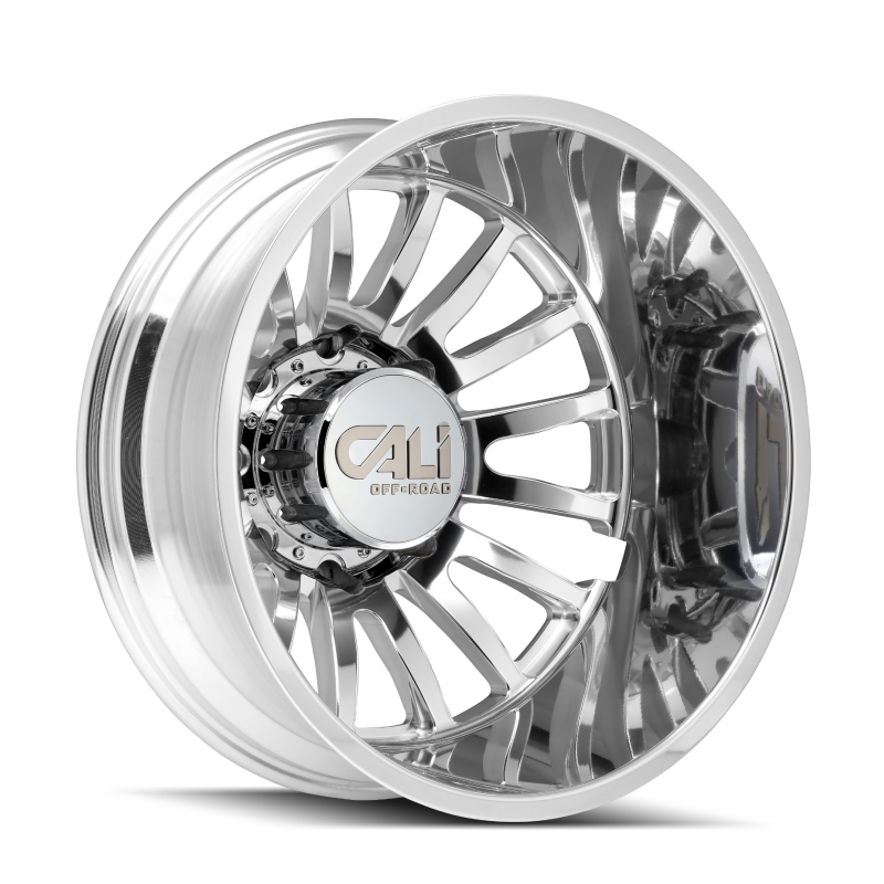 Cali Off-Road 9110D Summit Dually 22x8.25 / 8x210 BP / -232mm Offset / 154.2mm Hub Polished Wheel