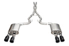 Corsa 24-25 Ford Mustang Dark Horse 5.0L 3in Dual Rear Cat-Back w/Twin 4.5in Black PVD Straight Tips