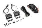 Go Rhino Xplor Bright Series Rectangle LED Spot Light Kit (Surface/Thread Stud Mnt) 3x2 - Blk (Pair)