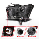 ANZO 19-24 RAM 1500 (New Body/OE Halogen) Full LED Proj Headlights DRL/SeqSig Black - Driver Side
