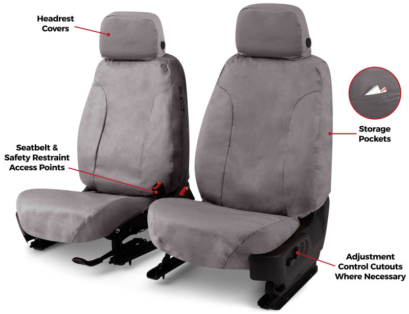 Covercraft 17-23 Dodge Ram 1500 Polycotton SeatSaver Custom Front Row Seat Covers - Misty Grey
