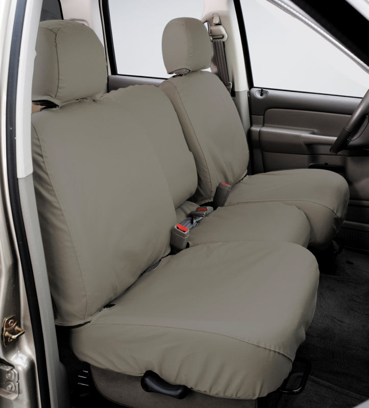 Covercraft 19-24 Dodge RAM Polycotton SeatSaver Custom Front Row Seat Covers - Misty Grey