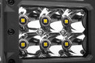 Go Rhino Xplor Bright Series Rectangle LED Spot Light Kit (Surface/Thread Stud Mnt) 4x3 - Blk (Pair)