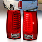 ANZO 2007-2014 Chevy Tahoe LED Taillight Plank Style Chrome With Red/Clear Lens