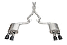 Corsa 24+ Ford Mustang Dark Horse 5.0L 3in Dual Rear Cat-Back w/Twin 4.5in Black PVD Slash Tips