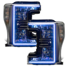 Oracle 17-19 Ford F-250 SD Dynamic Pre-Assembled Headlights - Halogen - Black Edition -
