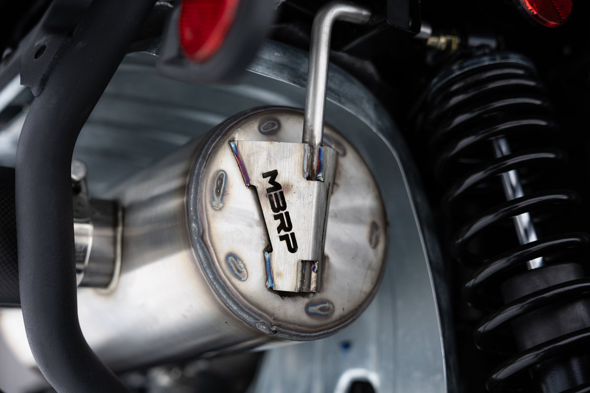 MBRP 25-Up Can-Am Outlander 850/1000R 6-Inch Single Slip-on System, Dual Outlet with CF Tips, Performance Series