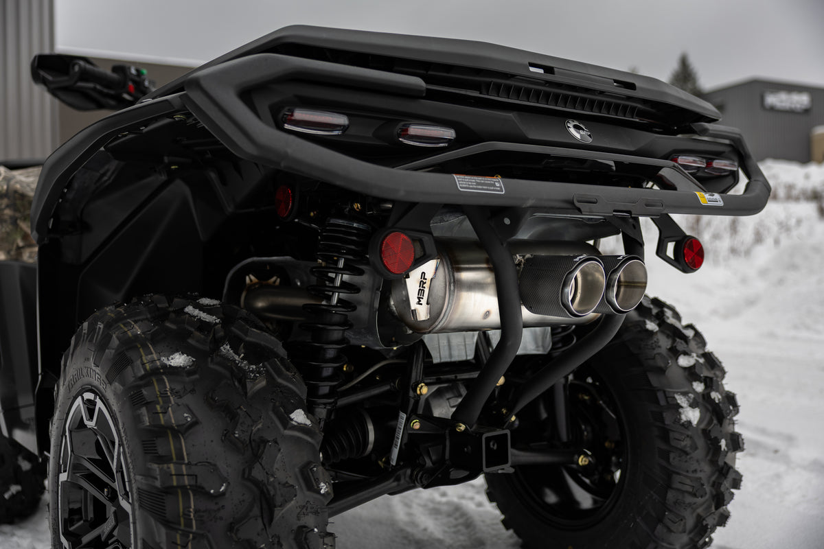 MBRP 25-Up Can-Am Outlander 850/1000R 6-Inch Single Slip-on System, Dual Outlet with CF Tips, Performance Series