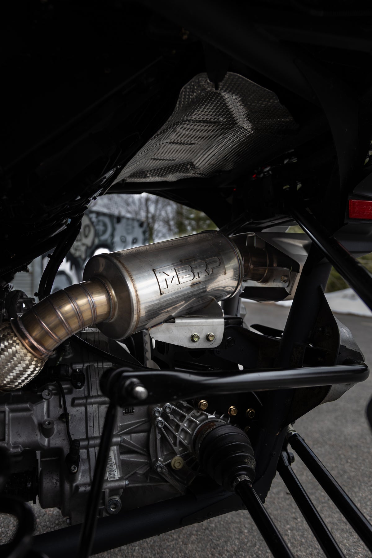 MBRP 24-Present Can-Am Maverick R, Performance Series 3-Inch Turbo Back Single Slip-on Quiet,