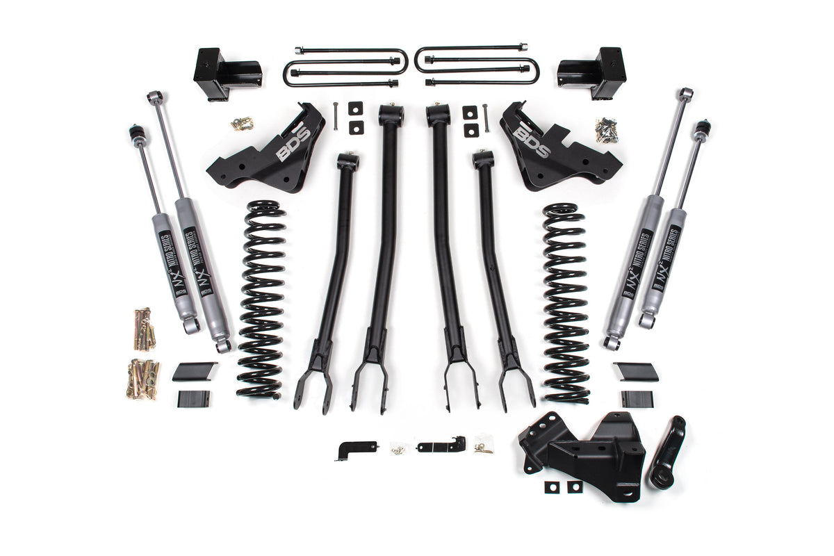 BDS Suspension 20-22 Ford F-450 4WD 4 Inch 4-Link Suspension Lift Kit, 3.5 Inch Rear, Block - Fox 2.5 Performance Elite Series Shocks Front and Rear BDS Suspension (BDS1223FPE)