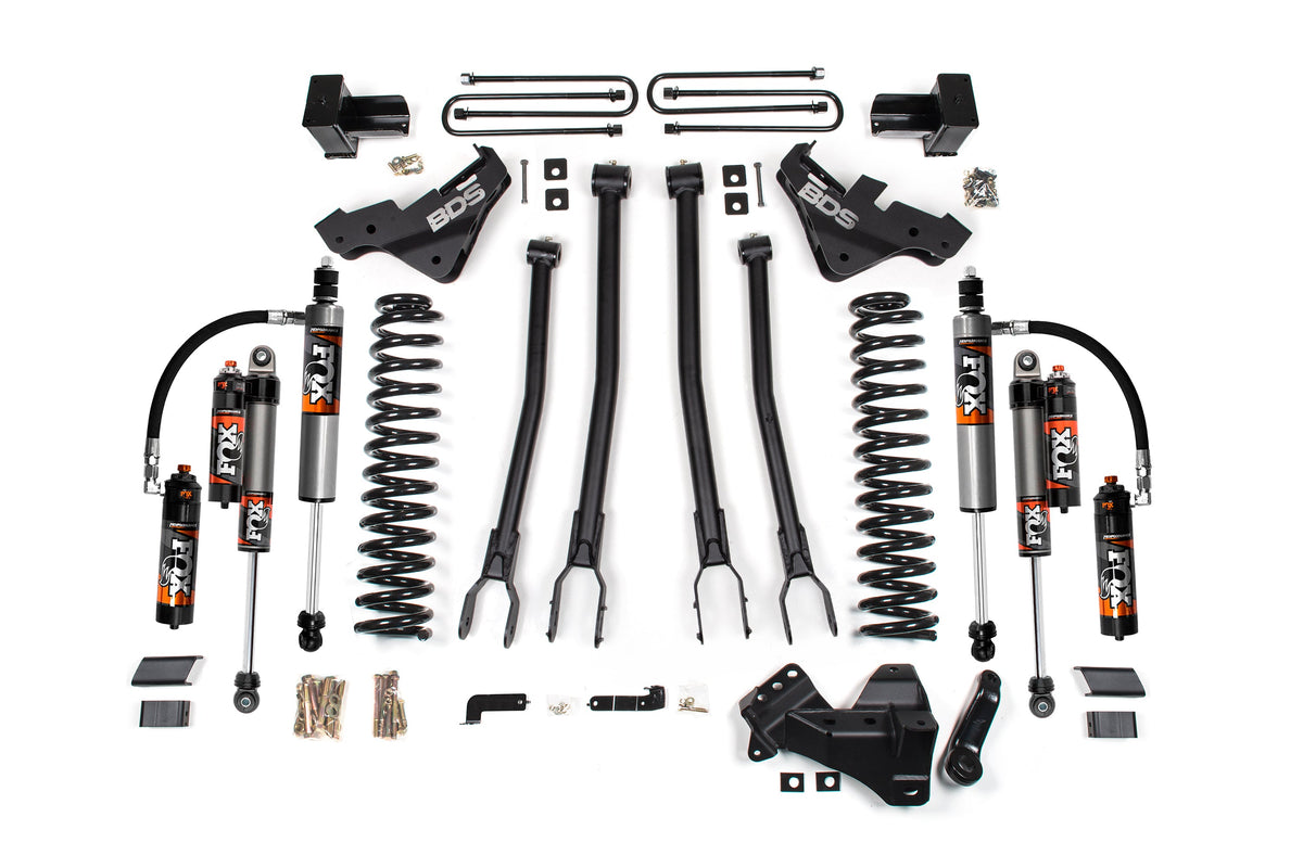 BDS Suspension 23-25 Ford F-450 4WD 4 Inch 4-Link Suspension Lift Kit, 3.5 Inch Rear, Block - Fox 2.0 IFP Performance Series Shocks Front and Rear BDS Suspension (BDS1225FS)