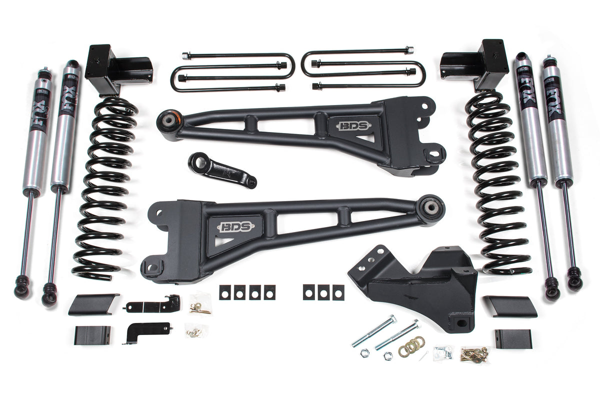 BDS Suspension 23-25 Ford F-450 4WD 4 Inch Radius Arm Suspension Lift Kit, 3.5 Inch Rear, Block - NX2 Nitro Series Shocks Front and Rear BDS Suspension (BDS1226H)