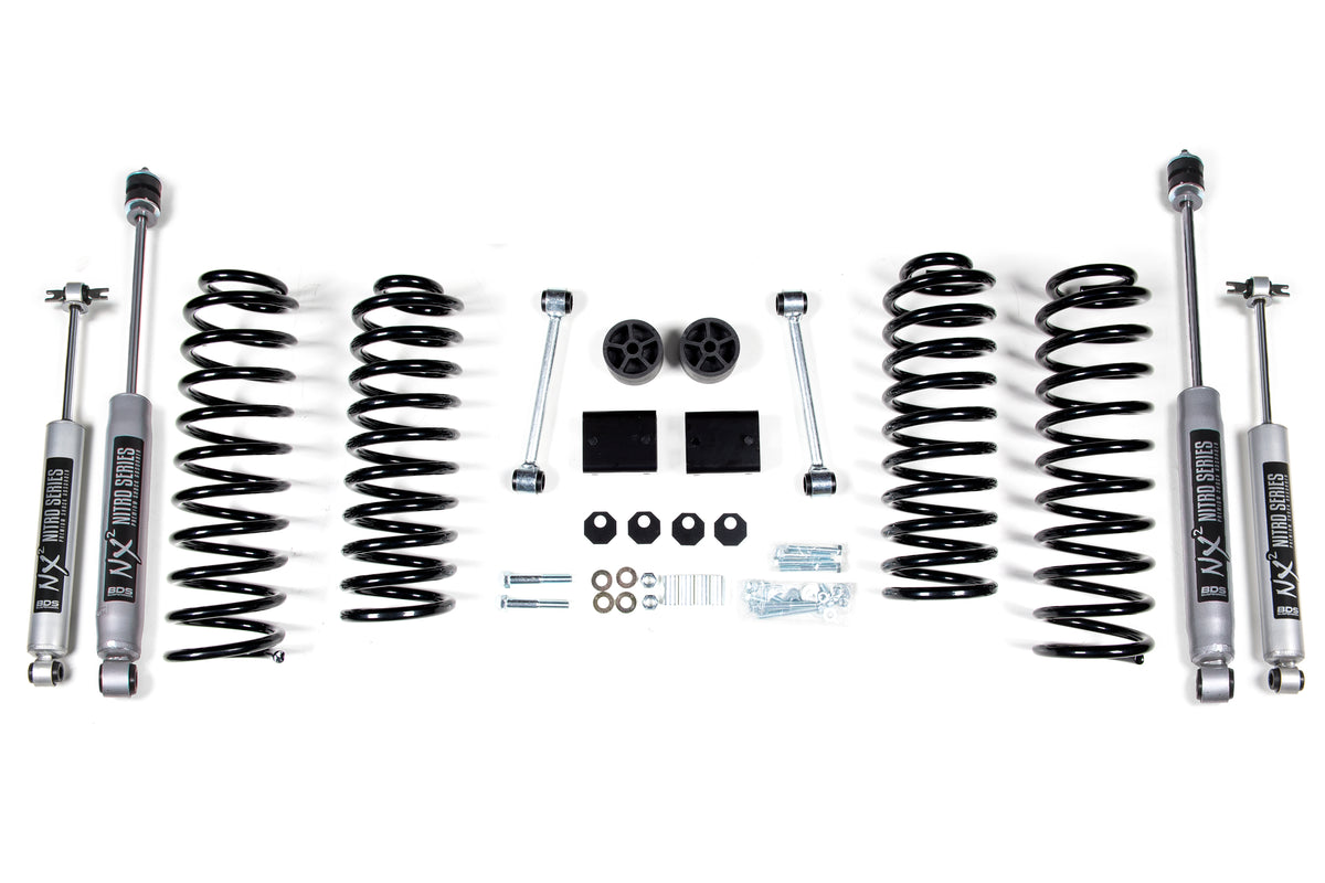 BDS Suspension 2 Inch Lift Kit Coil Spring Jeep Wrangler JK 07-11 4-Door Fox 2.0 Performance Shocks (BDS1402FS)