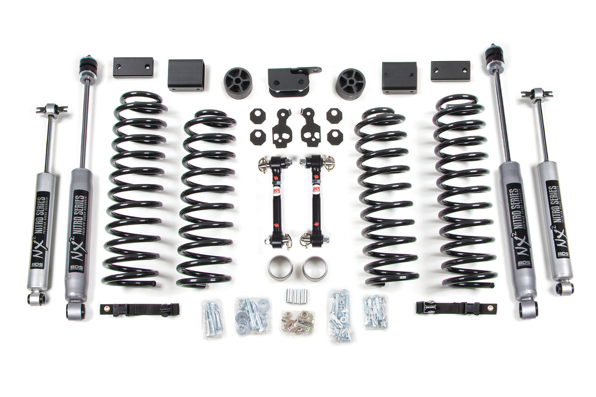 BDS Suspension 3 Inch Lift Kit Jeep Wrangler JK 12-18 2-Door Sway Bar Disconnects Fox 2.5 Performance Elite Shocks (BDS1415FPE)