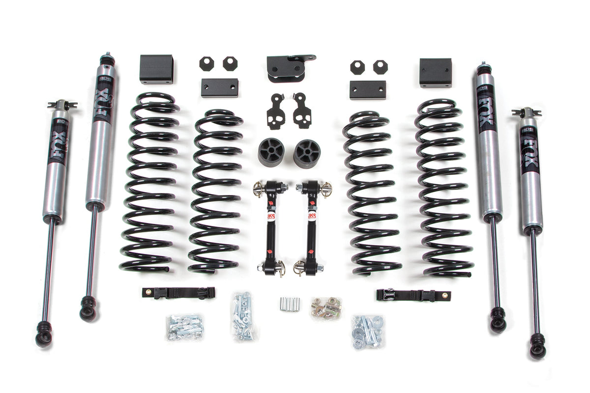 BDS Suspension 3 Inch Lift Kit Jeep Wrangler JK 07-11 2-Door Fixed Link Sway Bar Fox 2.0 Performance Shocks (BDS1424FS)