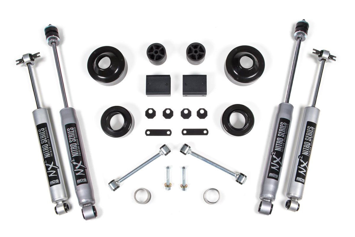 BDS Suspension 2 Inch Lift Kit Coil Spacer Jeep Wrangler JK 12-18 2-Door Fox 2.0 Performance Shocks (BDS1429FS)
