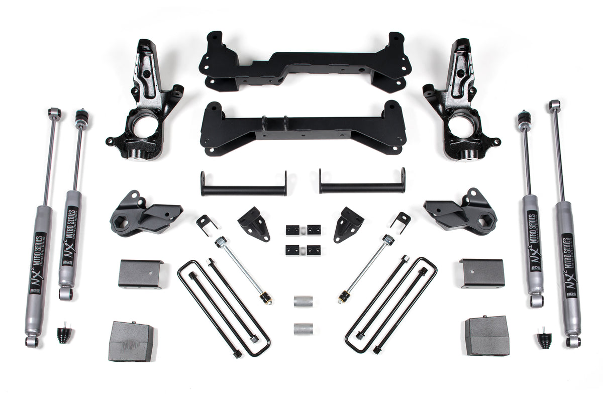 BDS Suspension 7 Inch Lift Kit Silverado/Sierra 2500HD 01-10 2WD Carrier Above Crossmember W/ Fox 2.0 Performance Shocks (BDS149FS)