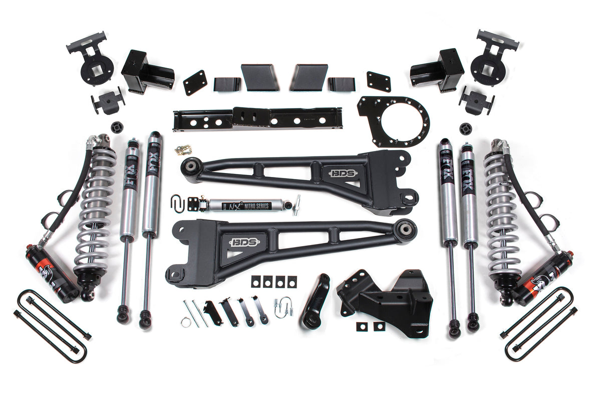 BDS Suspension 20-22 Ford F-250/F-350 4WD 7 Inch Radius Arm Suspension Lift Kit, 5 Inch Rear, Block, Diesel - Fox 2.5 Performance Elite Series C/O Front, Fox 2.0 IFP Performance Series Aux Front, Fox 2.0 IFP Performance Series Rear (BDS1561FPE)