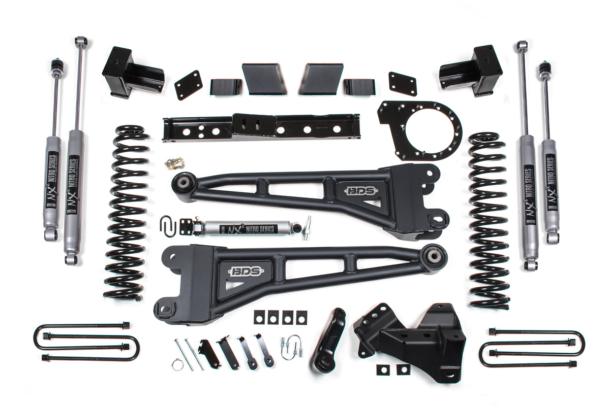 BDS Suspension 7 Inch Lift Kit w/ Radius Arm Ford F250/F350 Super Duty 20-22 4WD Diesel 6 Inch Block Kit Fox 2.0 Performance Shocks (BDS1561FS)