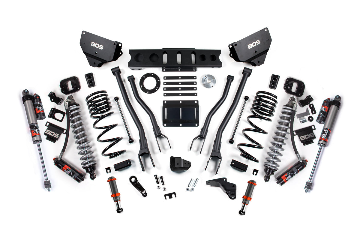 BDS Suspension 14-18 Ram 2500 4WD 4 Inch 4-Link Suspension Lift Kit, 2.5 Inch Rear, Coil Spring, Diesel - Fox 2.5 Performance Elite Series C/O Front, FOX 2.0 Front Bump, Fox 2.5 Performance Elite Series Rear BDS Suspension (BDS1602PESB)